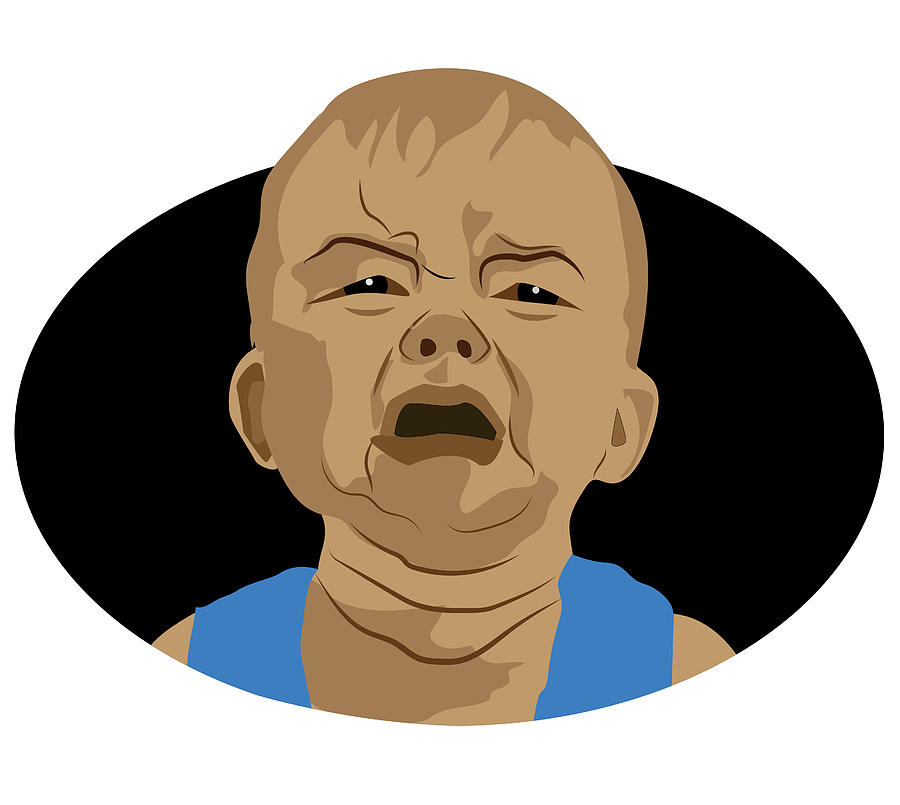 American Baby crying cartoon Digital Art by Laxman Deep - Fine Art America