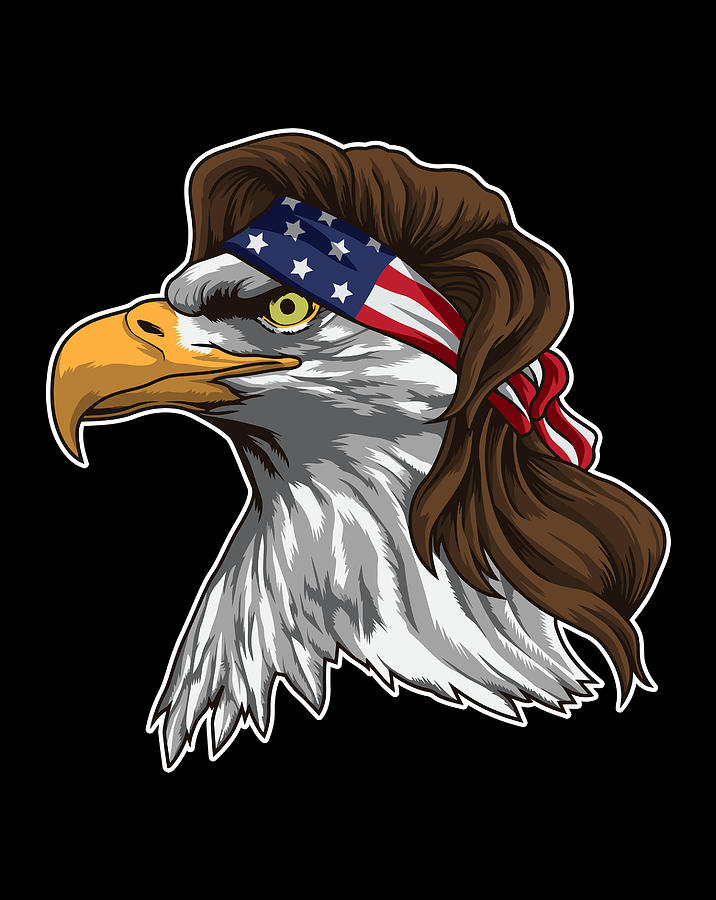 American Bald Eagle Mullet United States Bird Of Prey Digital Art by ...