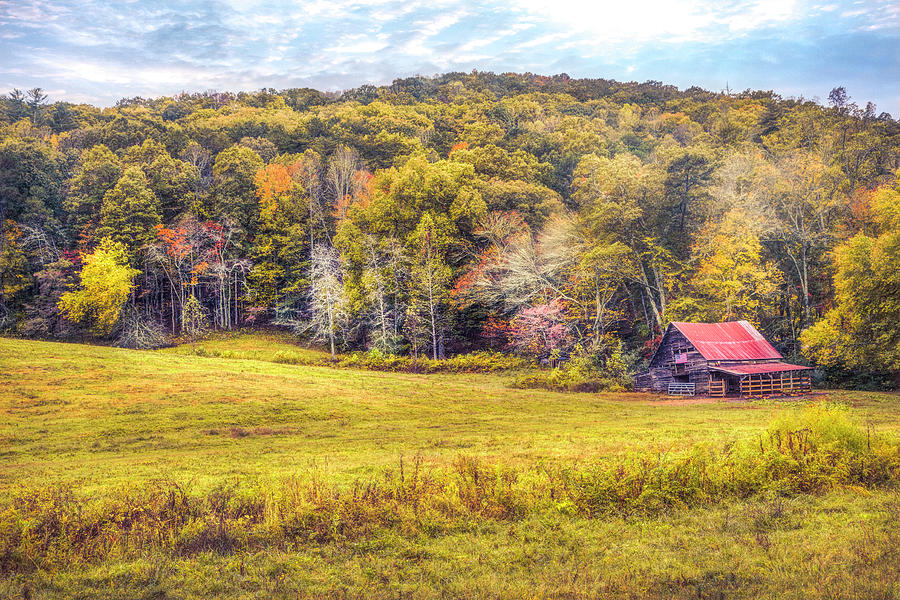 American Barn in the Fall Smoky Mountains Photograph by Debra and Dave Vanderlaan