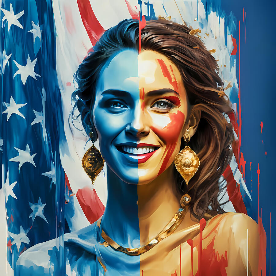 American Beauty, A portrait of pride and patriotism Digital Art by ...