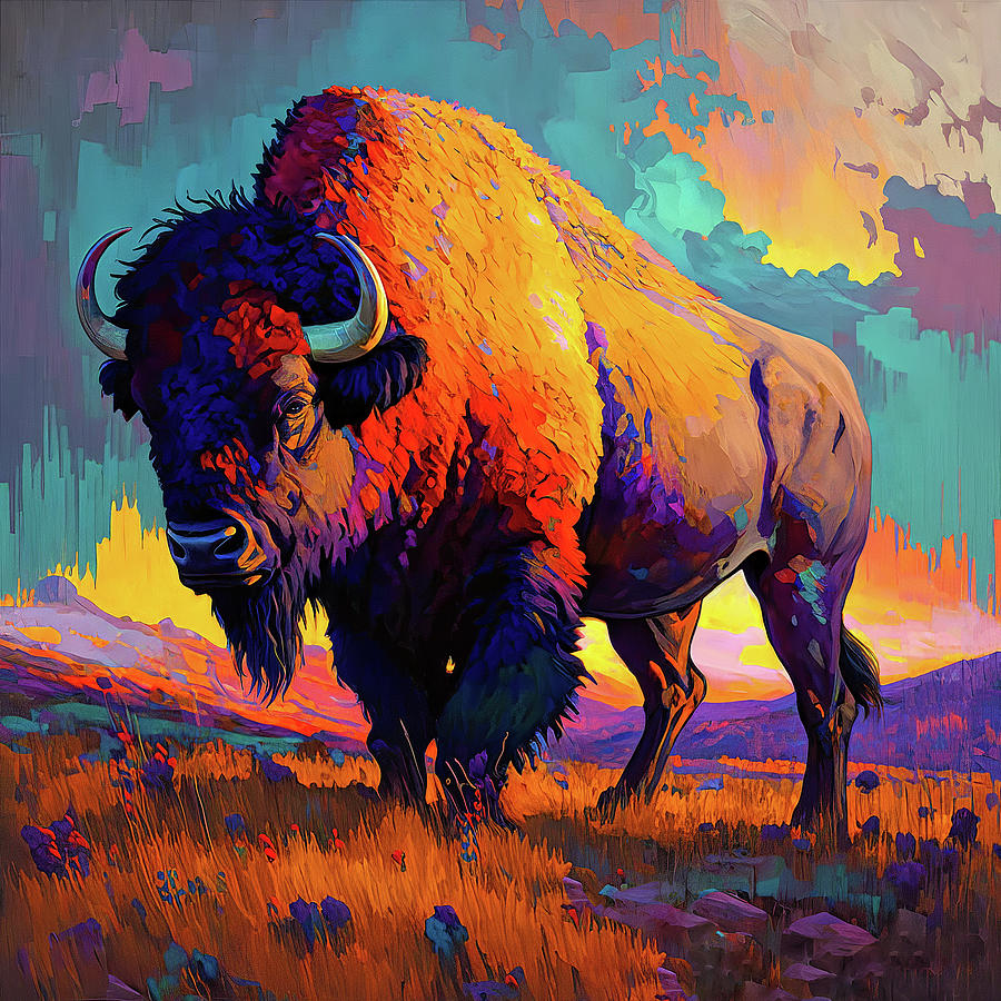 American Bison 001 Painting by Sieren - Fine Art America