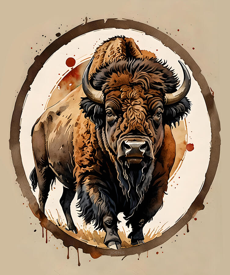 Bison Digital Art - American Bison 003 by Greg Joens Bison Digital Art - American Bison 003 by Greg Joens