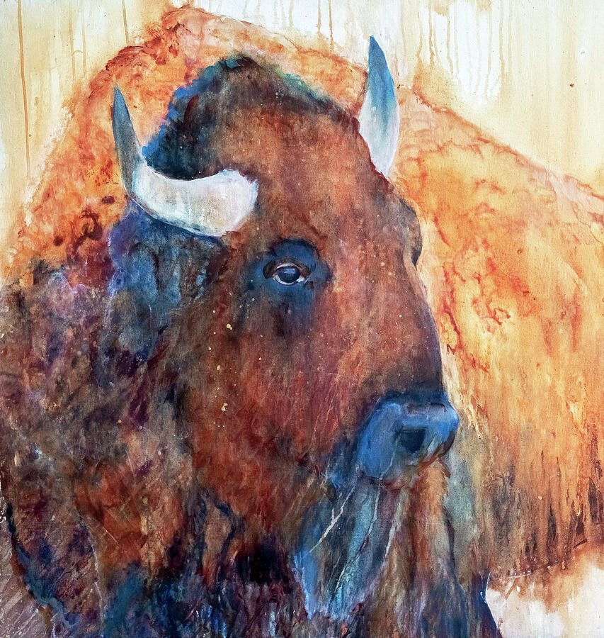 American Bison Painting by Jani Freimann