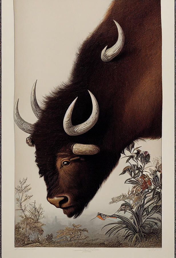 American  Bison  Original  Drawings  By  John  James    0437525b043a  20df  6455043d  04320432  6456 Painting