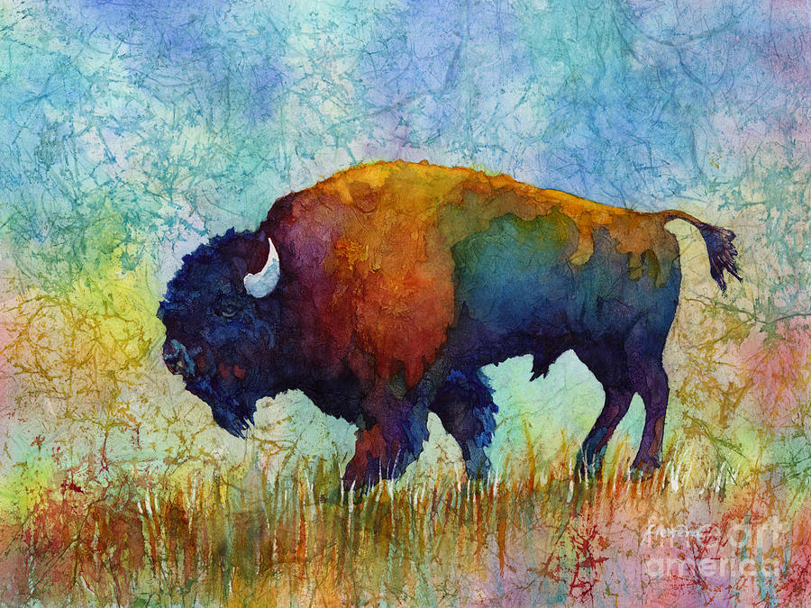 Bison Painting - American Buffalo 5 by Hailey E Herrera