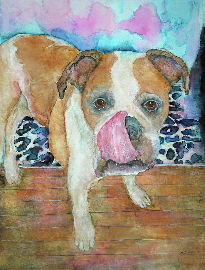 American Bull Dog Painting by Janet Immordino