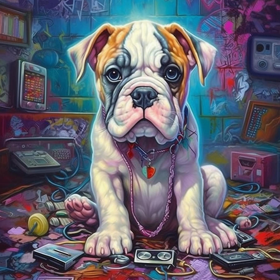 American Bulldog #1 Mixed Media by Marvin Blaine