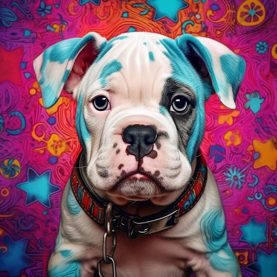 American Bulldog #2 Mixed Media by Marvin Blaine