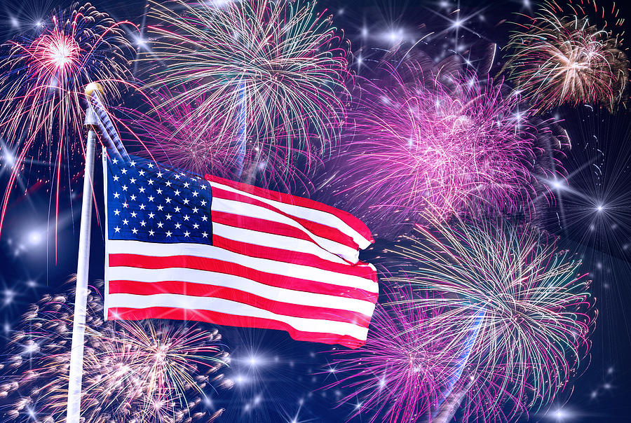american flag fireworks hd