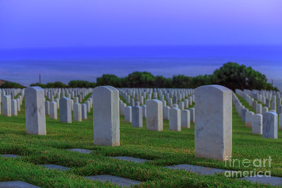 American cemetery at dusk Photograph by Benny Marty