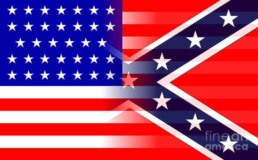 American Cilvil War Flags Blended Together Digital Art by Bigalbaloo Stock