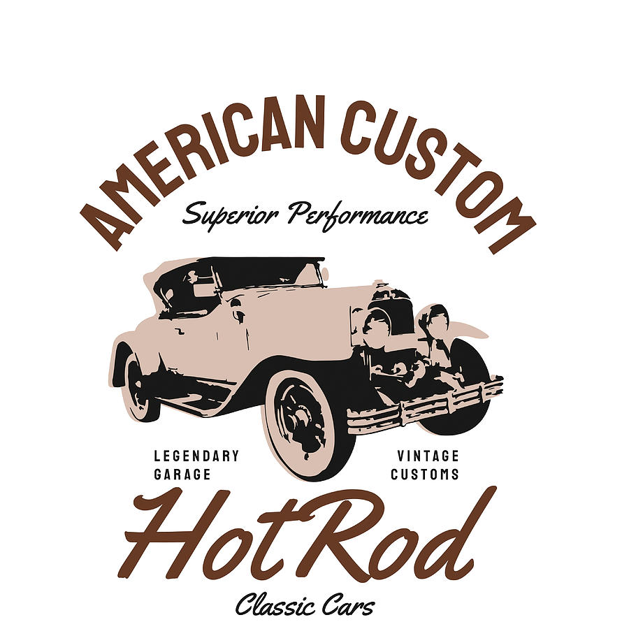 american classic vintage car design Poster Painting by Ben Carrie | Pixels