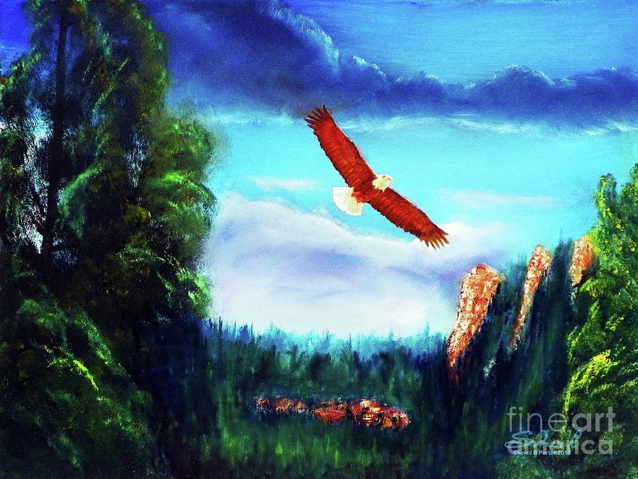 American Eagle Flies  Painting by Sherril Porter