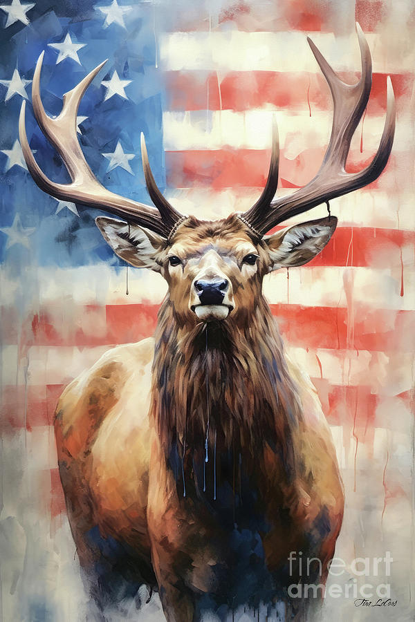 American Elk Painting by Tina LeCour