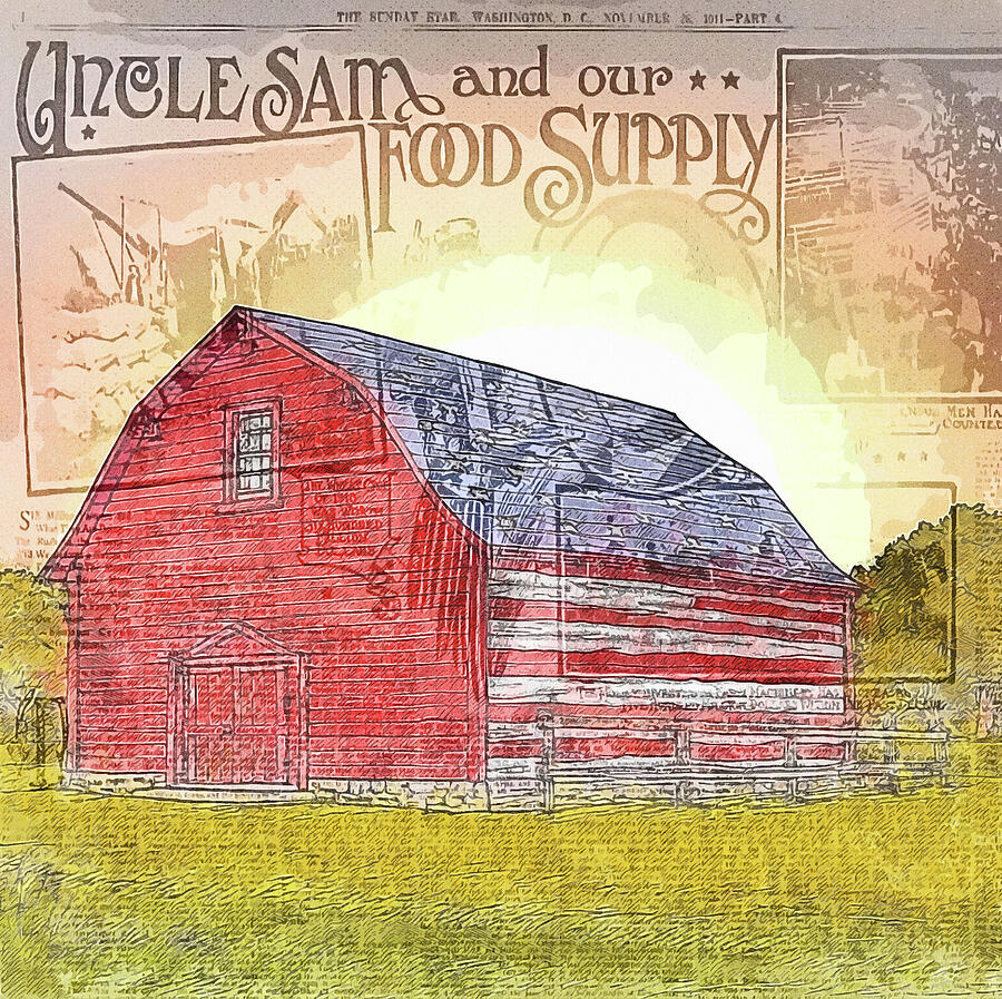 American Farmer Barn Mixed Media by Dan Sproul American Farmer Barn Mixed Media by Dan Sproul