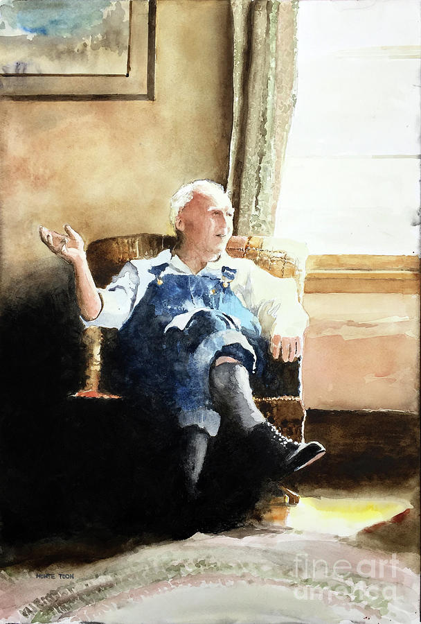 American Farmer Mr Everett Hall Painting by Monte Toon