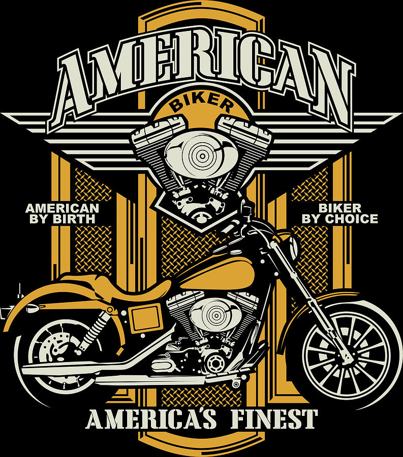 American Finest Biker Digital Art by Long Shot