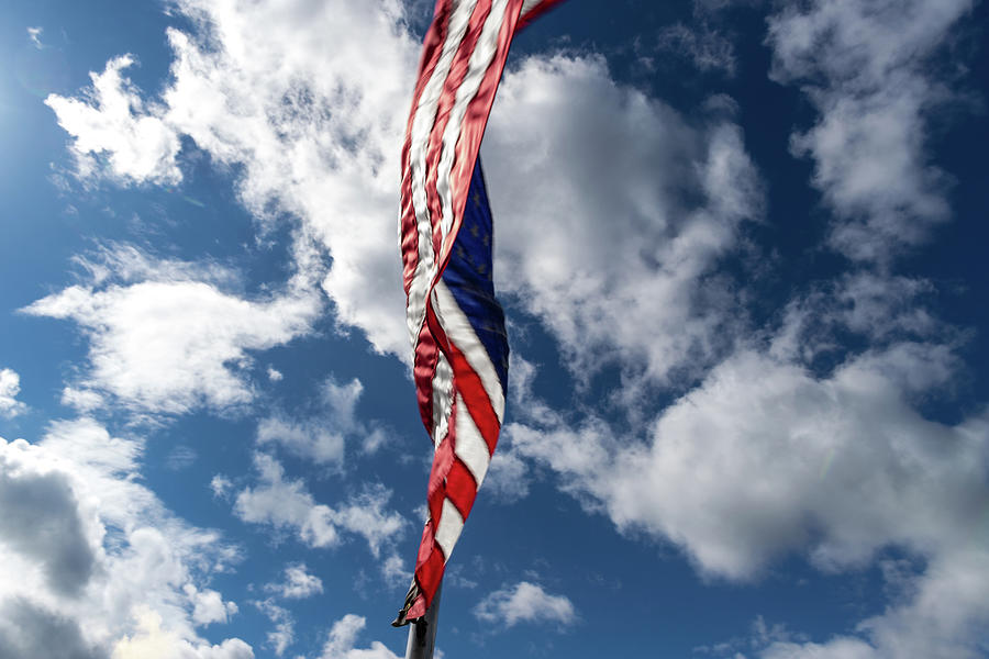 American Flag and Sky 2  Photograph by Amelia Pearn