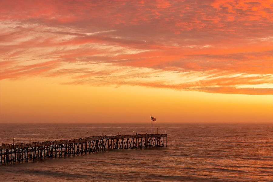 American Flag at Sunset Photograph by Lindsay Thomson