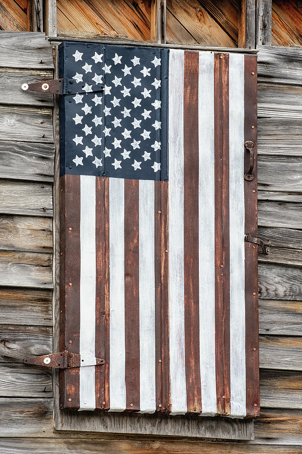 American Flag at The Old Post Office and General Store, Seabrook Photograph by Dawna Moore Photography