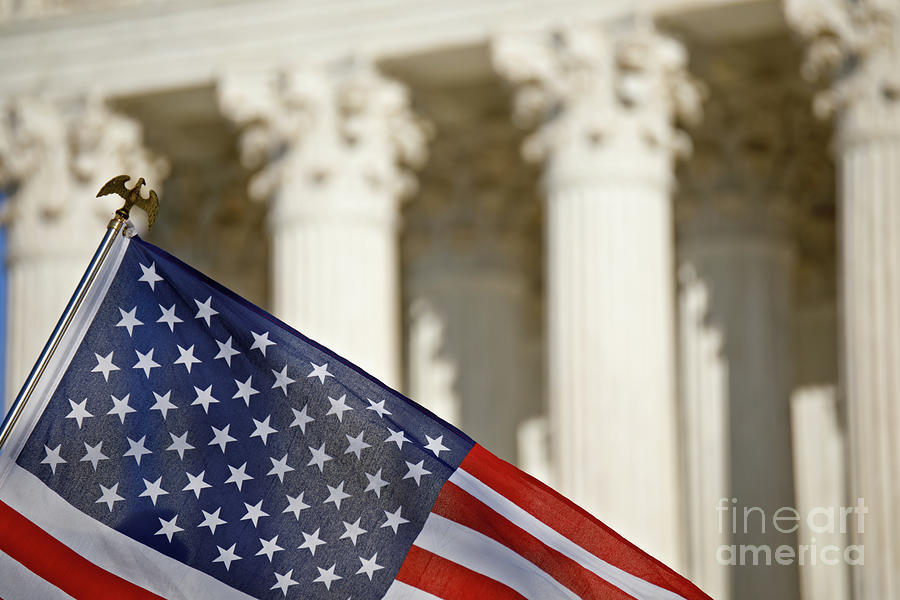 American Flag at U.S. Supreme Court Photograph by Leslie Banks