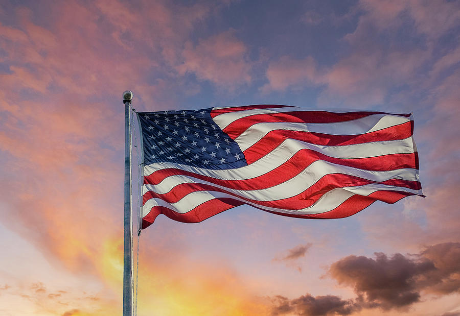 American Flag Backlit Photograph by Darryl Brooks