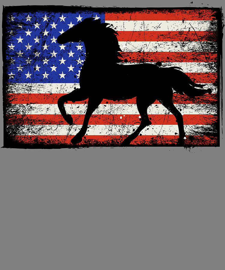 American Flag Distressed American Flag Horse Digital Art by Stacy ...