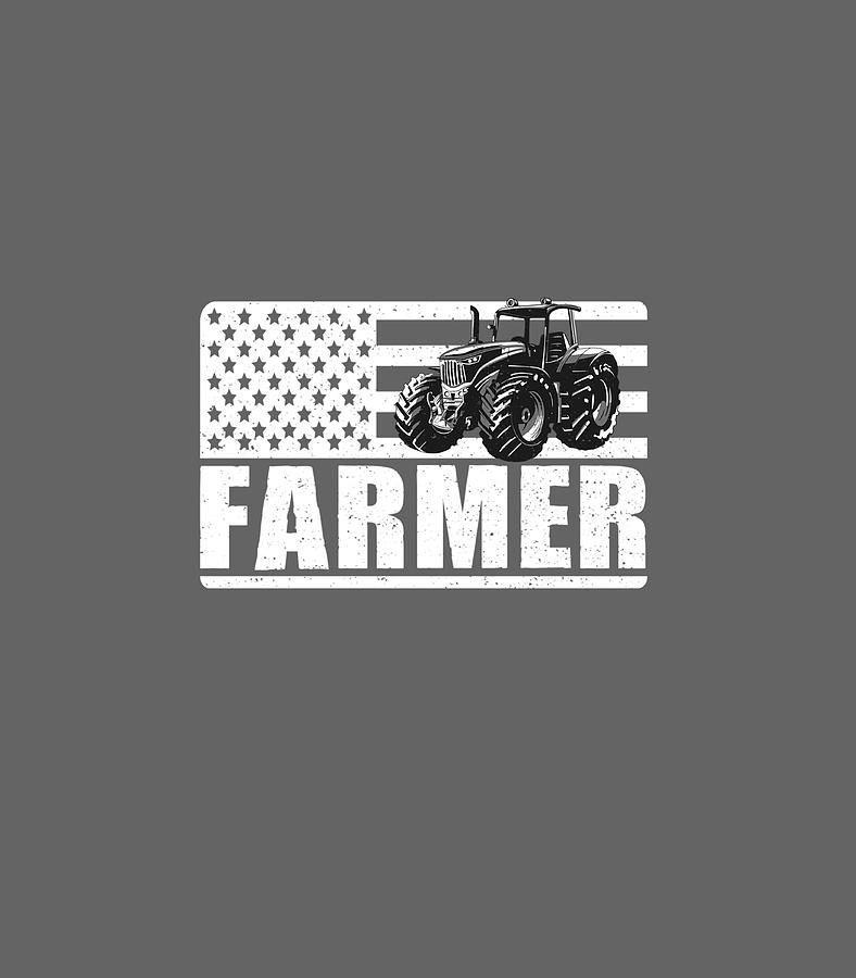 American Flag Farmer Country Farming Farm Patriotic Digital Art by