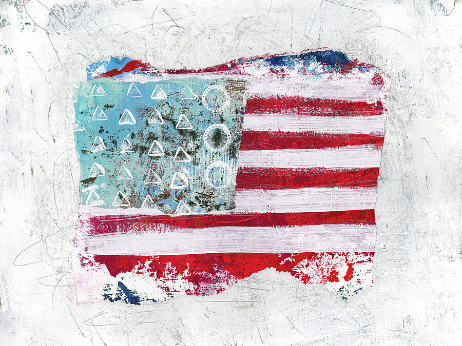 American Flag Painting by Flo Karp