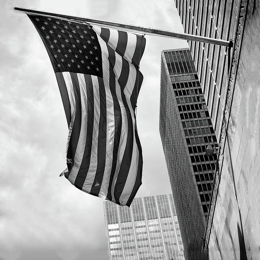 American Flag in Manhattan Photograph by Fred Fronstin