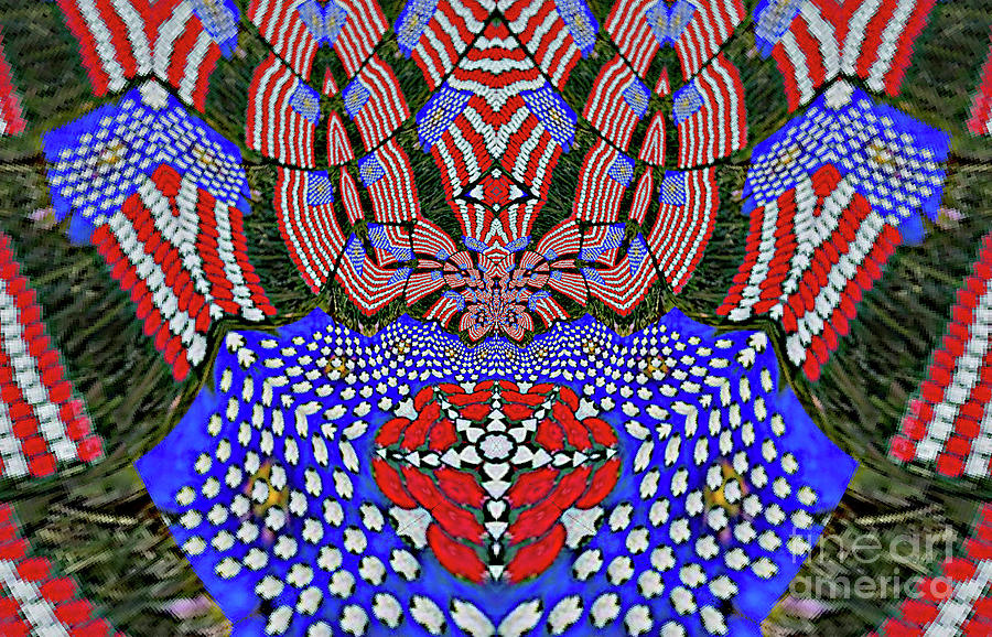American Flag - Kaleidoscope Digital Art by Charles Robinson