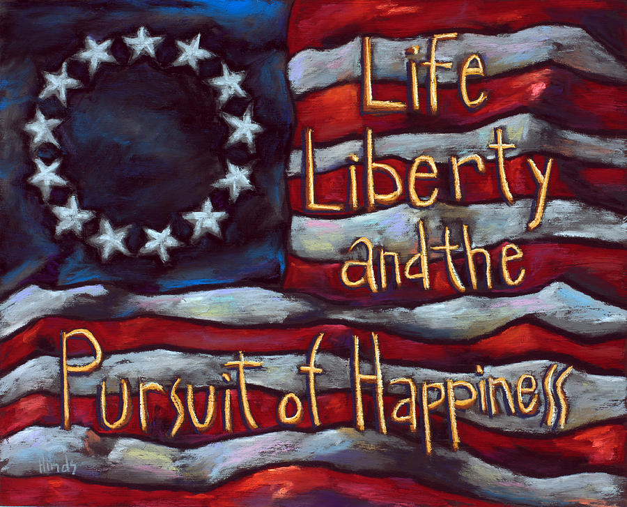Impressionism Painting - American Flag - Life Liberty And The Pursuit Of Happiness by David Hinds