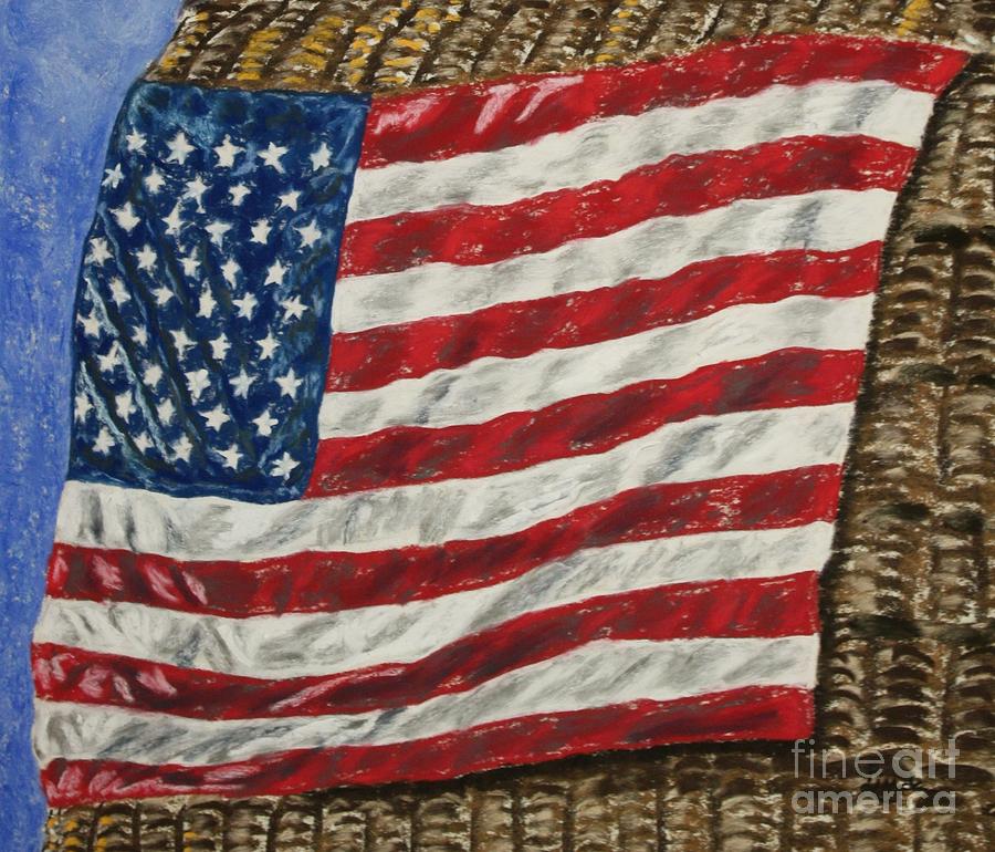 American Flag Pastel by Linda Eversole - Pixels
