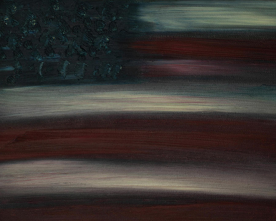 American Flag Oil Painting Painting by Amelia Pearn