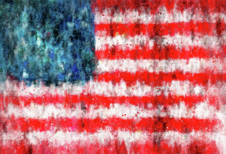 American Flag Painting Painting by Dan Sproul