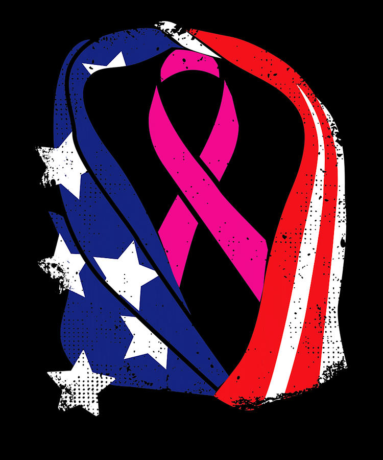 LEDP Custom 3D American Flag with Pink Ribbon Breast Cancer Awareness Month Women Health Care Support