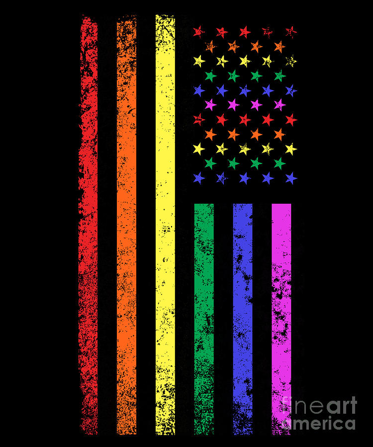 American Flag Rainbow LGBT Equality Gift Digital Art by Thomas Larch - Art America