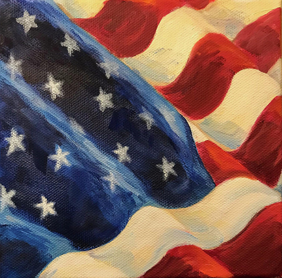 American Flag Painting by Sherrell Rodgers