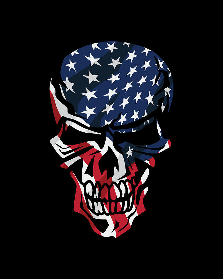 Download American Flag Skull Digital Art by Jeff Hobrath