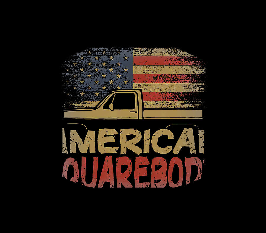 American Flag Square Body - American Squarebody Truck Lover T-shirt Drawing