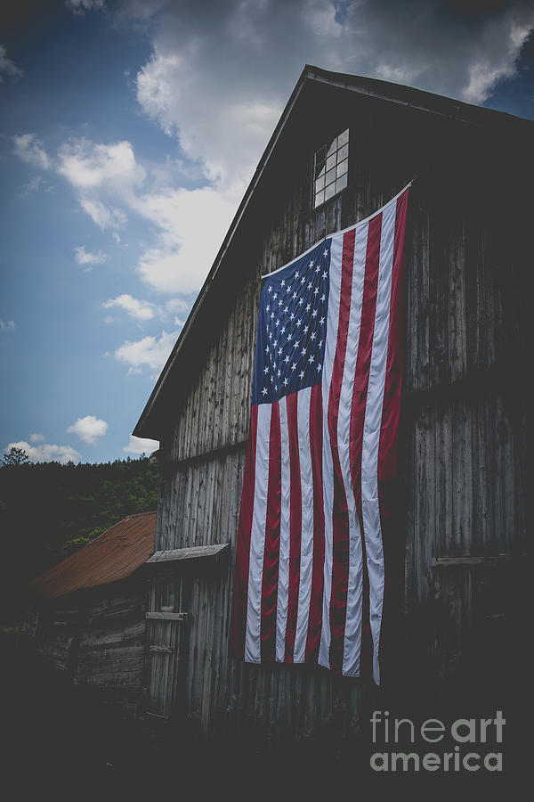 American Flag Vermont Barn Photograph by Edward Fielding