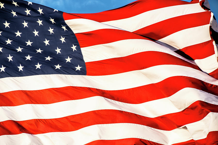 American Flag Waving in the Wind Photograph by Jon Rehg | Fine Art America