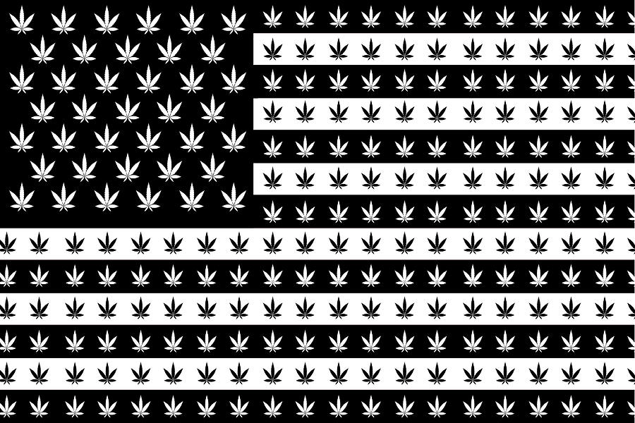American Flag Weed Cannabis Marijuana 420 Stoner Gift Painting by Tony Rubino