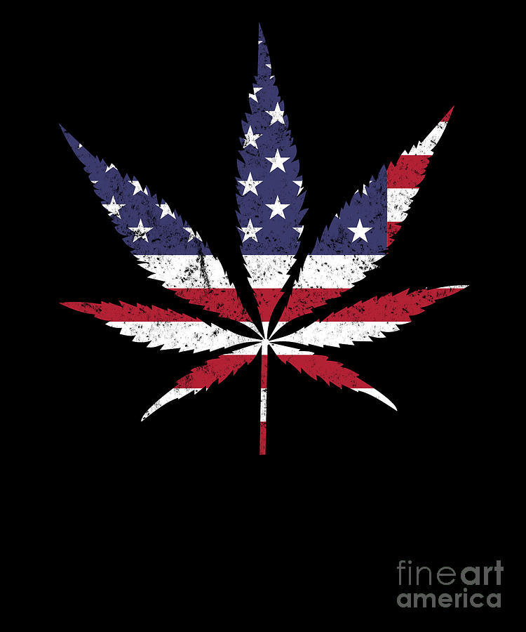 z3396 Wall Vinyl Marihuana Weed Smoking USA Flag