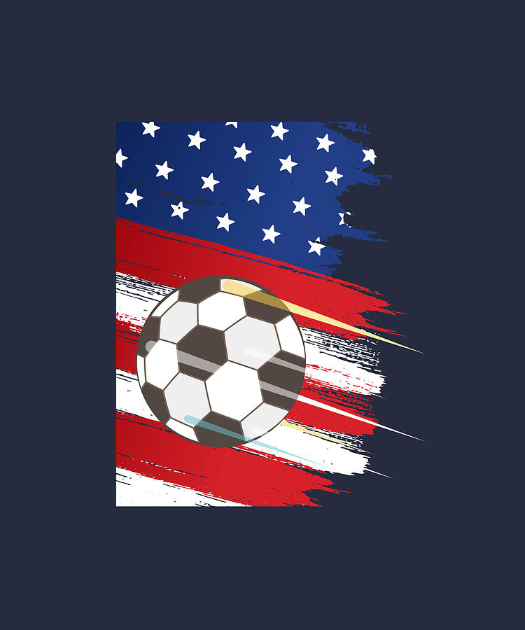 American flag with a soccer ball , American Soccer team Digital Art by ...