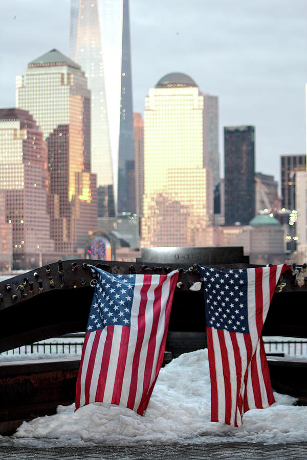 American flags tribute to the fallen NYC Photograph by Habib Ayat