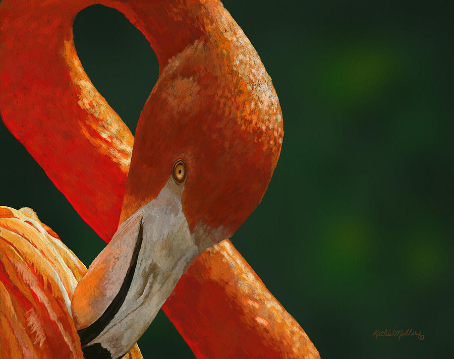 American Flamingo Digital Art by Kathie Miller
