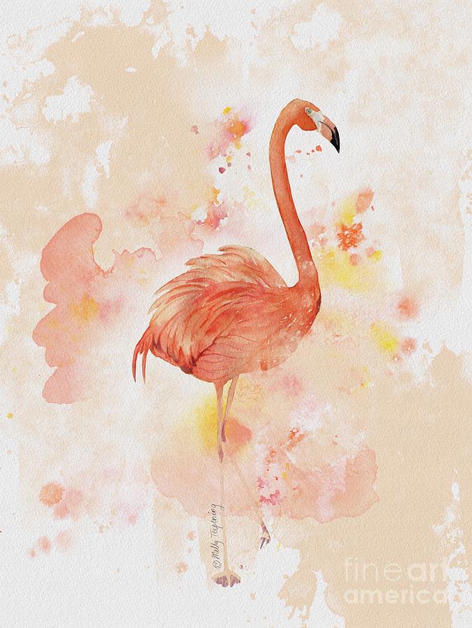 American Flamingo  Painting by Melly Terpening