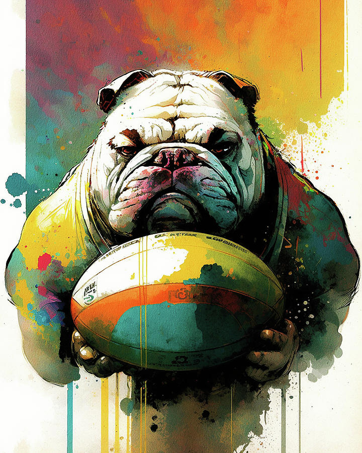 American Football - Fanny Anime Colorful Bulldog Graphic 006 Painting ...