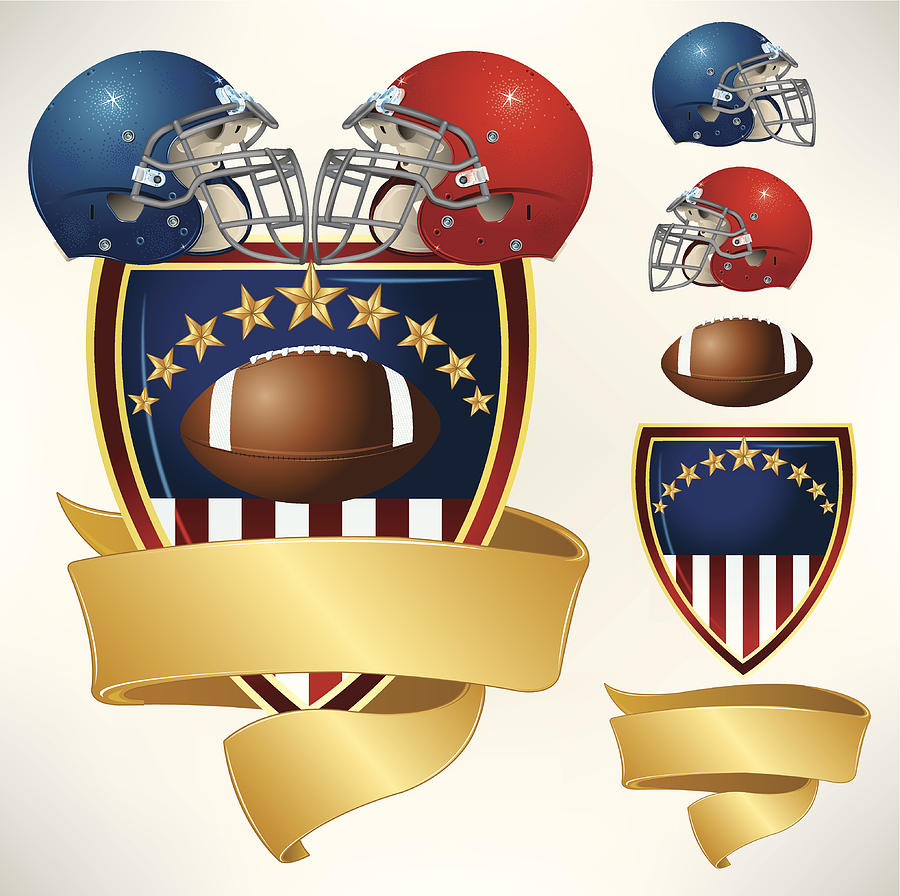 American Football Helmet All-Star Banner Background Drawing by KeithBishop